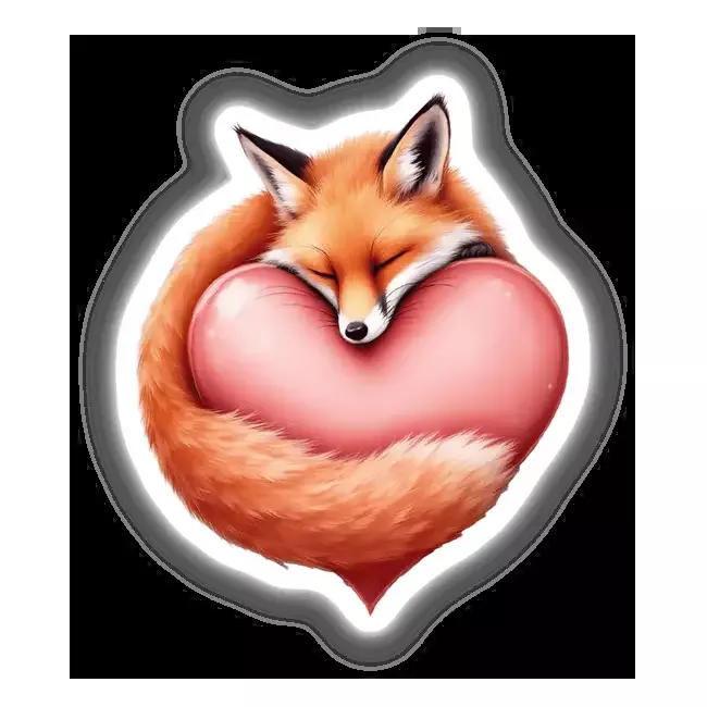 Sleeping Fox on a Heart