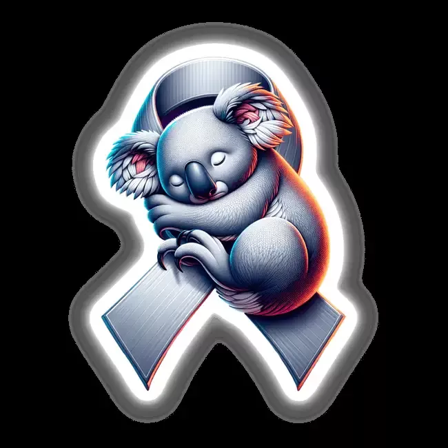 Sleepy Koala Grey Ribbon Brain Cancer Awareness