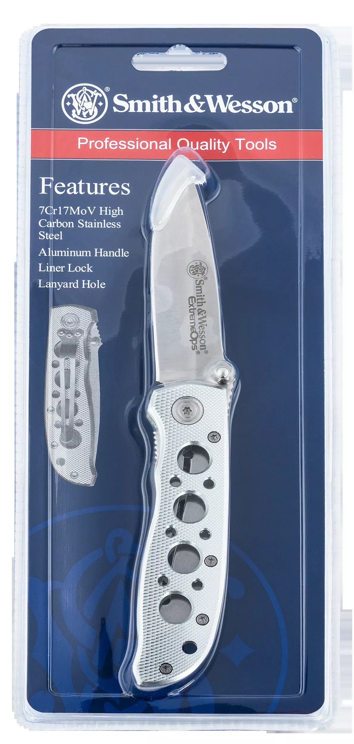 Smith & Wesson Knives CK105HCP Extreme Ops3.22" Folding Drop Point Plain 7Cr15MoV SS Blade Aluminum Handle Includes Pocket Clip