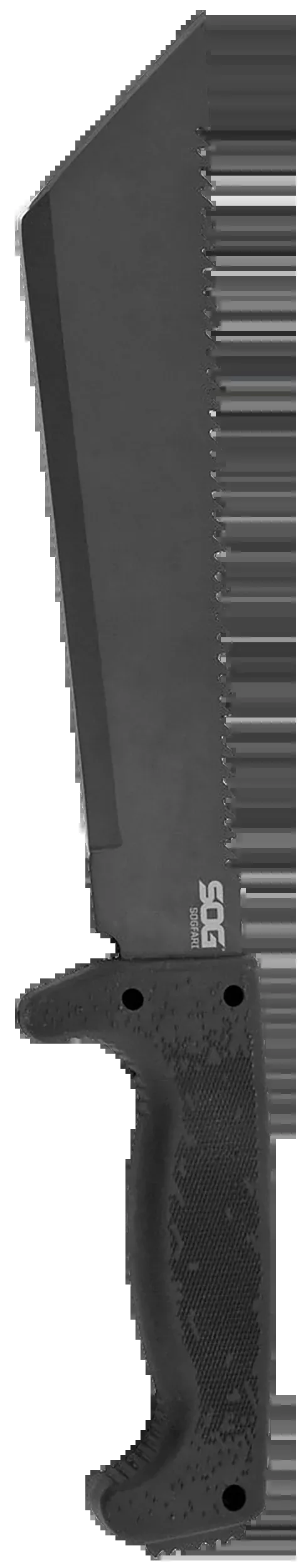 SOG SOGfari Tanto Machete 10" 3Cr13 Stainless Steel Black Powder Coated Blade Kraton Handle Black