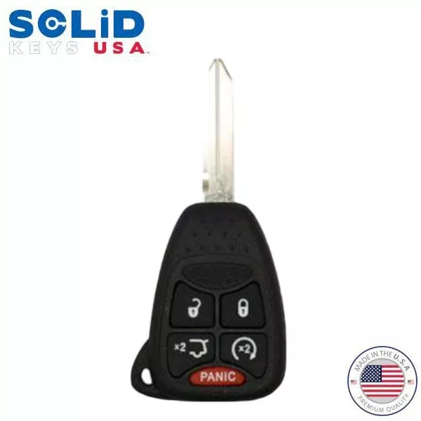 Solid Keys USA - 2004-2017 Chrysler Dodge Jeep / OEM Replacement / 5-Button Remote Head Key w/ Trunk & Convertible