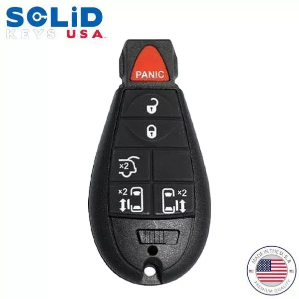 Solid Keys USA - 2008-2017 Dodge Chrysler Jeep / OEM Replacement / 6-Button Fobik Key w/ Remote Start, Trunk, & Hatch