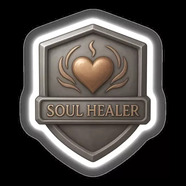 Soul Healer – RPG-Style Skill Badge (Silver & Bronze Aura Crest)