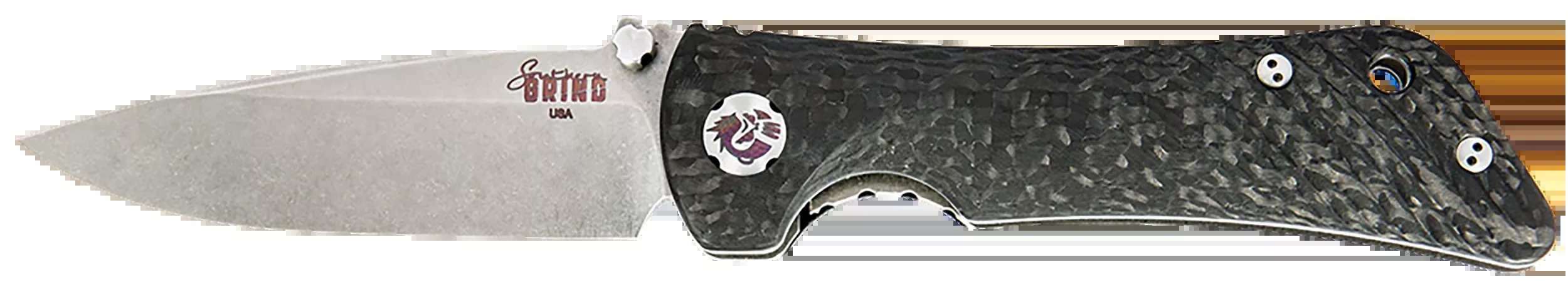 Southern Grind SG06030008 Spider Monkey3.25" Folding Drop Point Plain Satin S35VN SS Blade/ 4.19" Black Textured Carbon Fiber Handle Includes Pocket Clip