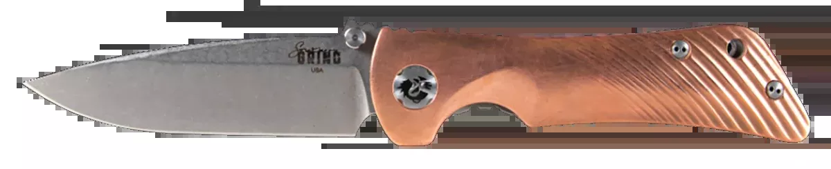 Southern Grind SG06030014 Spider Monkey3.25" Folding Drop Point Plain Satin S35VN SS Blade/ Titanium/Copper Handle Includes Pocket Clip