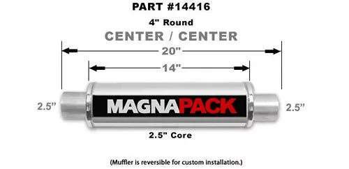 Stainless Bullet Muffler 2.5in In/Out