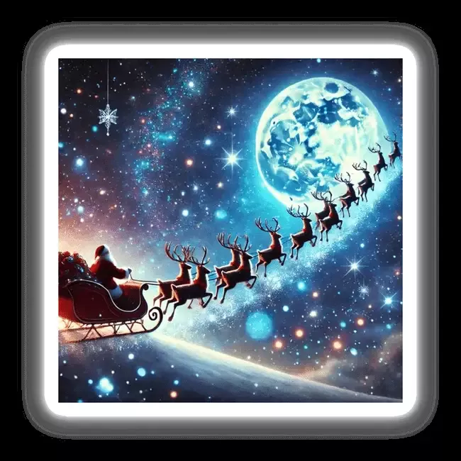 Starlit Sleigh – Santa’s Sleigh Flying Across a Starry Sky