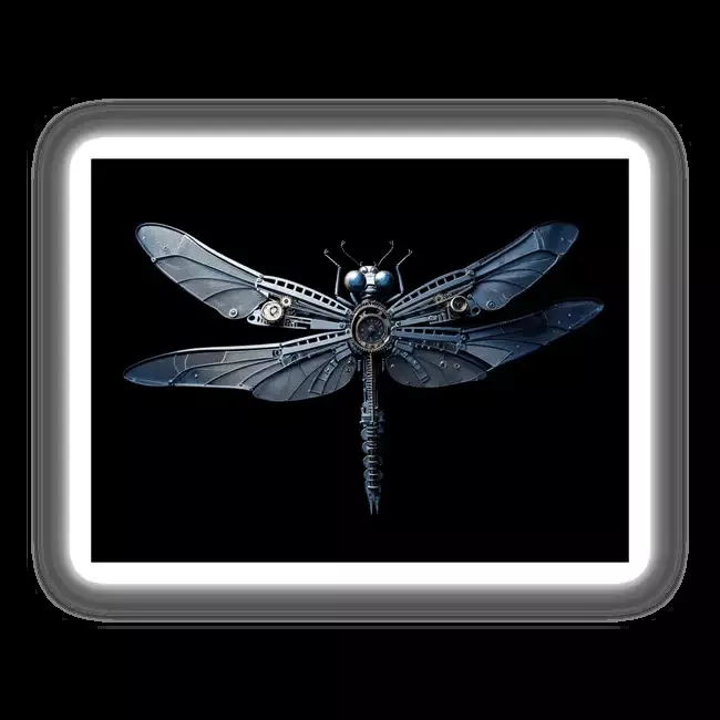 Steampunk Dragonfly with Metallic Wings and Clockwork Details