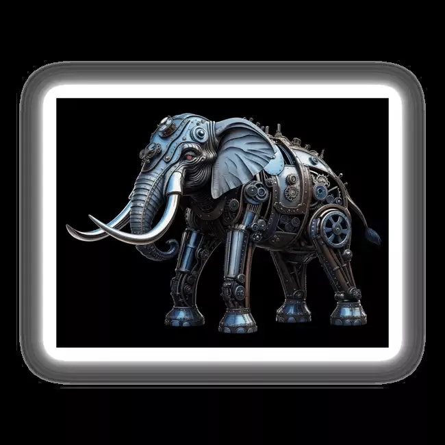 Steampunk Elephant with Intricate Gears and Mechanical Detailing