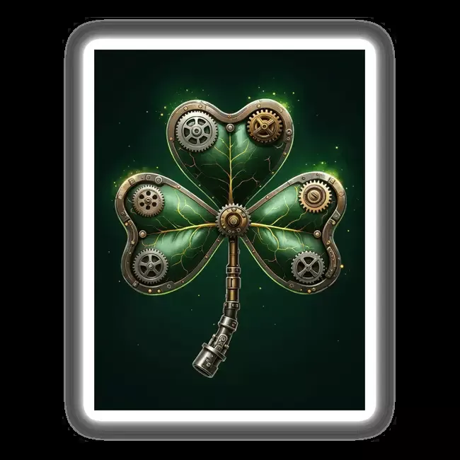 Steampunk Shamrock with Metallic Gears