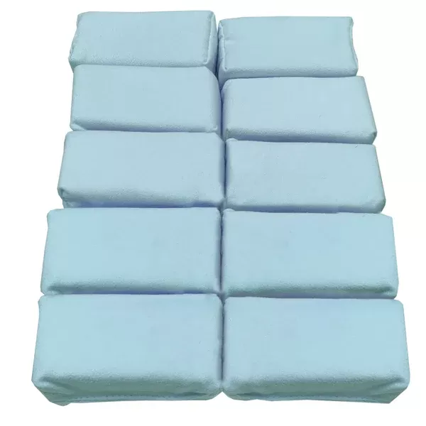 Suede Microfiber w/Barrier, Ceramic Coating Applicators, 3” x 1.5” x 1.5”, Blue, 10-pack
