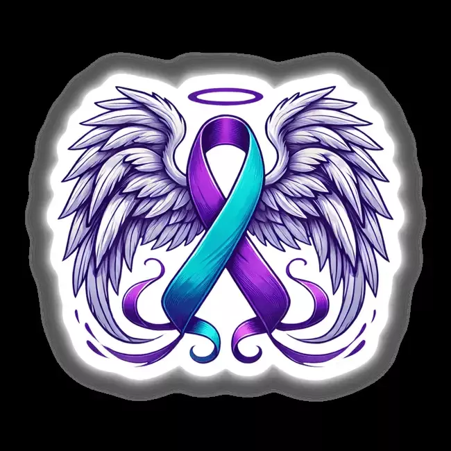 Suicide Awareness Ribbon with Wings