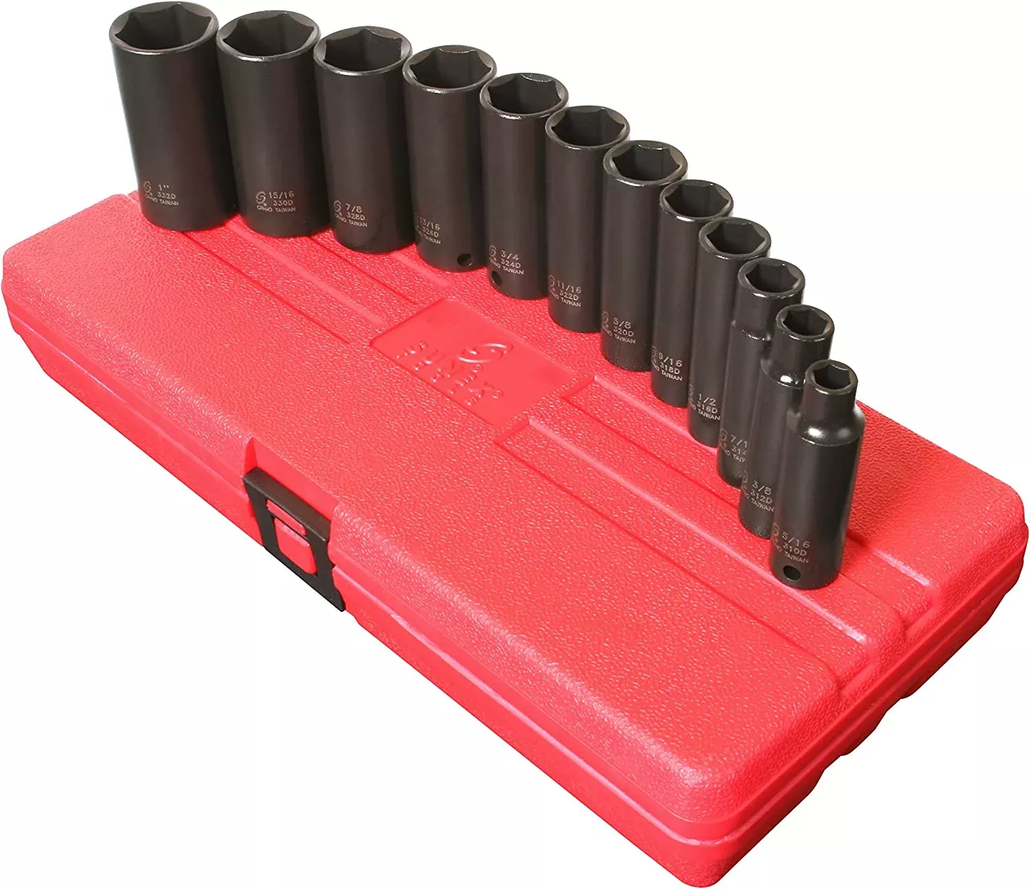Sunex 3361 12pc 3/8" Dr. SAE Deep Impact Socket Set with Case