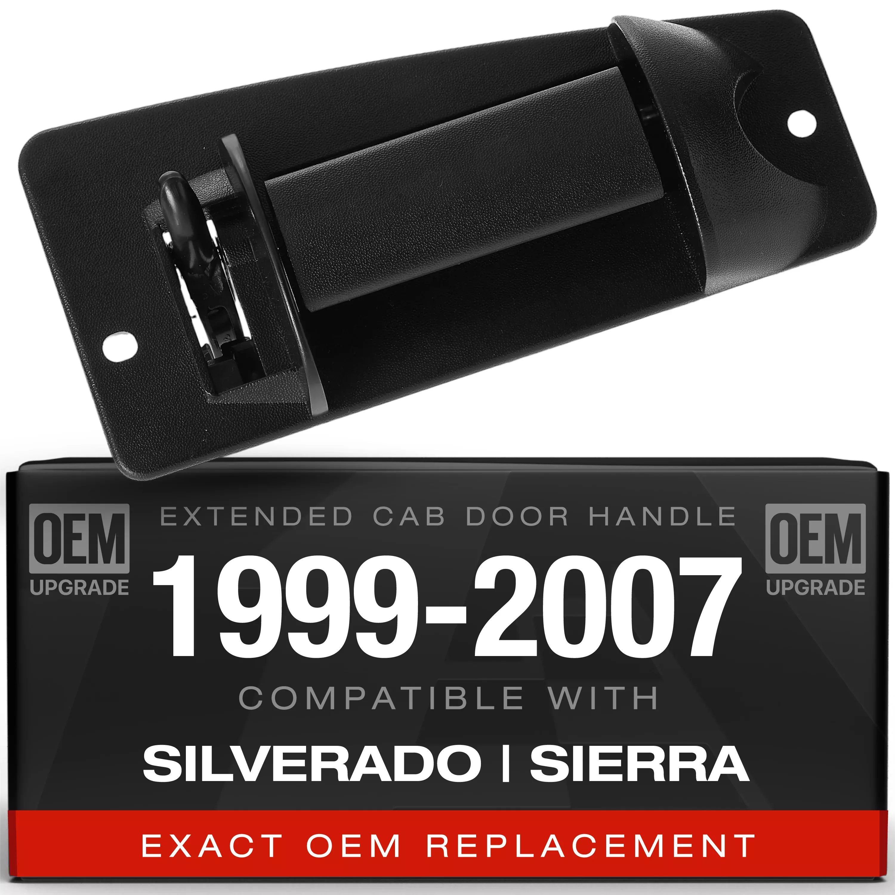 T1A Extended Cab Door Handle, Rear Passenger Door Handle Compatible with 1999-2007 Chevrolet Silverado 1500 2500; 99-07 GMC Sierra 1500 2500, 01-07 Sierra Silverado 3500, OEM 15758171 79107 - Right Side Ext Cab Handle (Plastic)