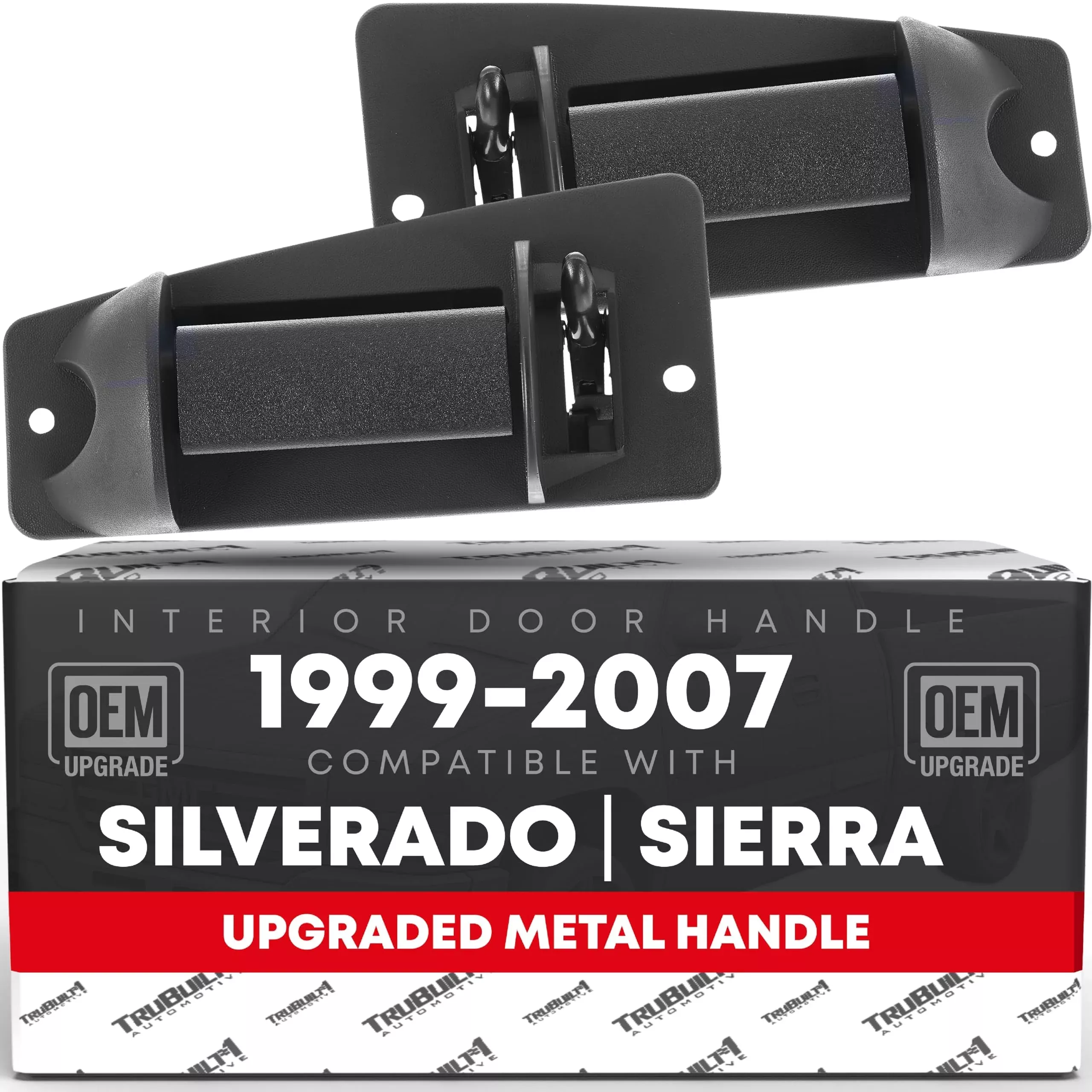 T1A Extended Cab Rear Door Handle Set Compatible with 1999-2007 Chevy Silverado, GMC Sierra - OEM Replacement 15758171 - Metal Upgrade - Left + Right Side Ext Cab Handle (Metal)