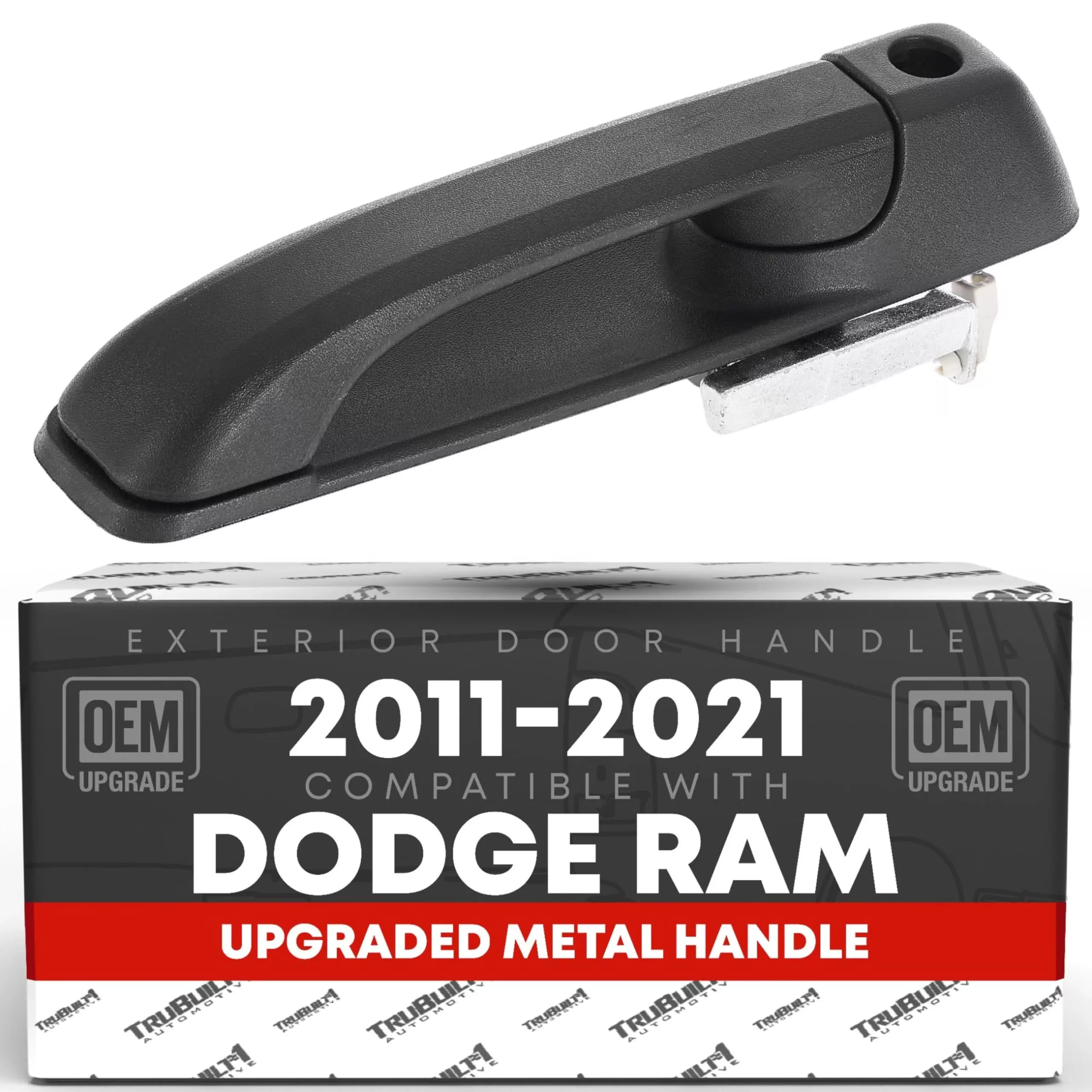 T1A Exterior Front Driver Door Handle, Upgraded Metal - Compatible with 2011-2021 Dodge Ram 1500, Ram 2500, Ram 3500, Ram 4500, Ram 5500 - Textured Black w/Keyhole - OEM 55112383AC- MT, 82058 - Front Driver Side Handle
