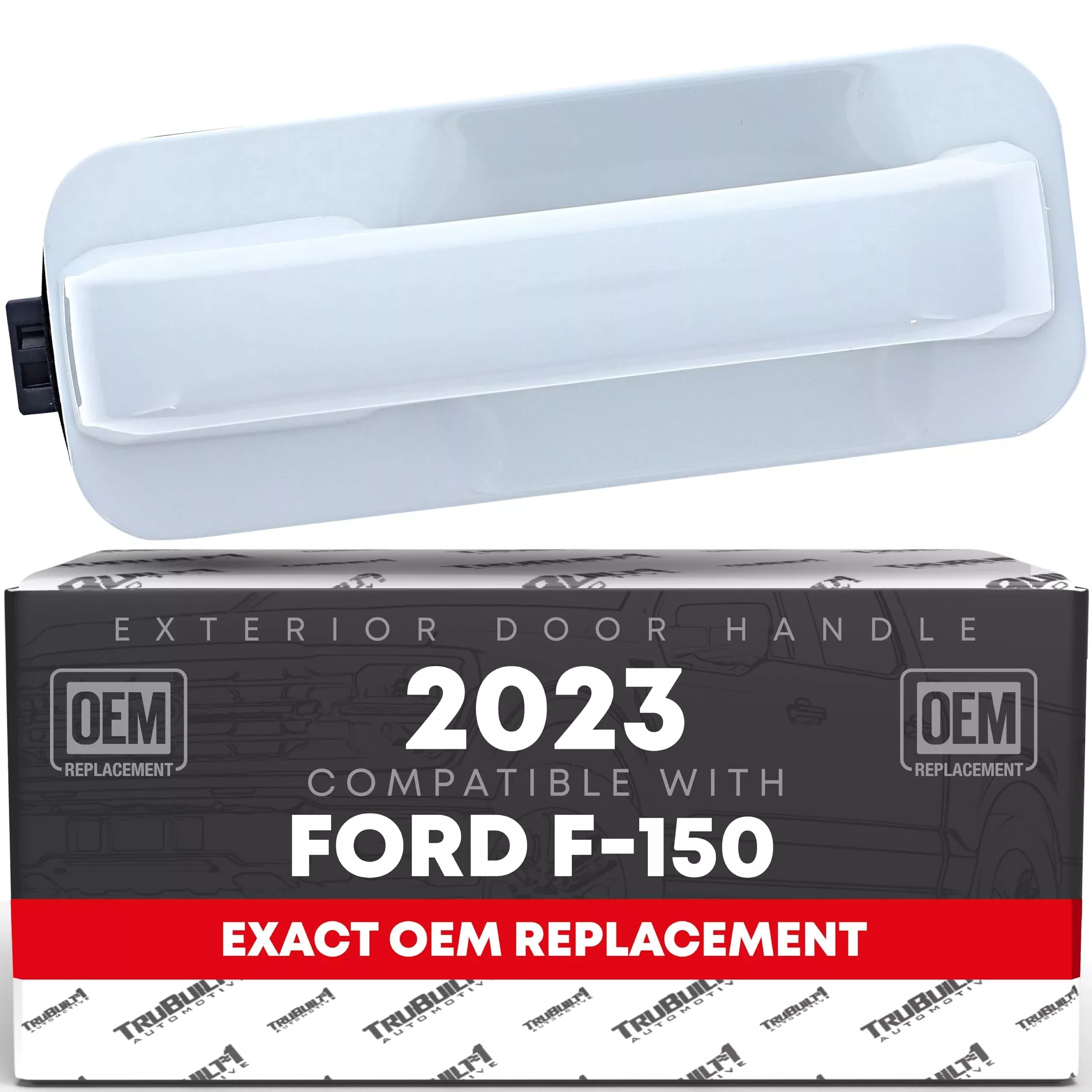 T1A Exterior Front or Rear Passenger Door Handle Replacement - Compatible with 2015-2020 Ford F-150 - Oxford White, No Keyhole - OEM FL3Z1522404CAPTM, 97929 - Front & Rear Right Passenger Door Handle