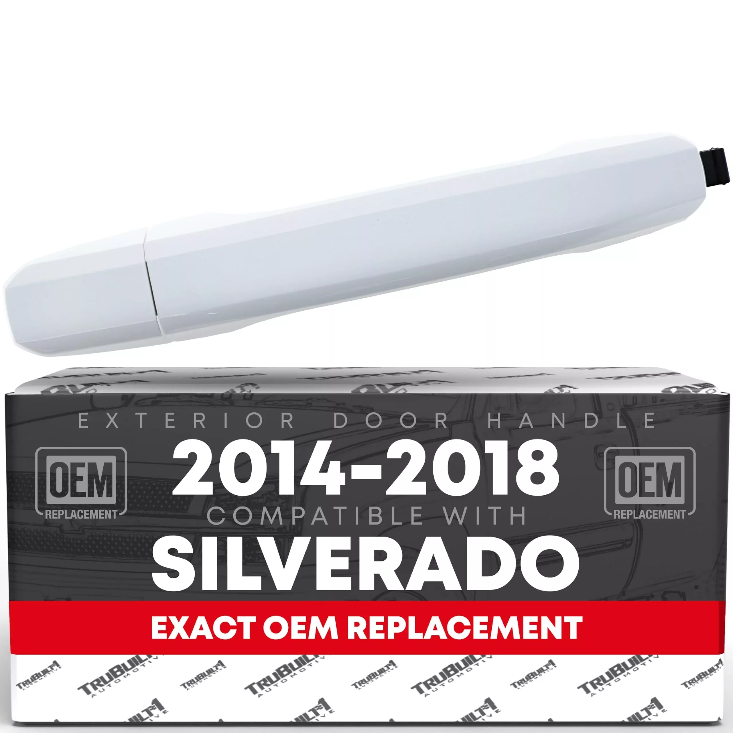 T1A Exterior Front Passenger Door Handle - Compatible with 2014-2018 Chevrolet Silverado, 2014-2018 GMC Sierra - Olympic White - OEM 13583889-GAZ, 13583891-GAZ, 82536 - Front Passenger Door Handle