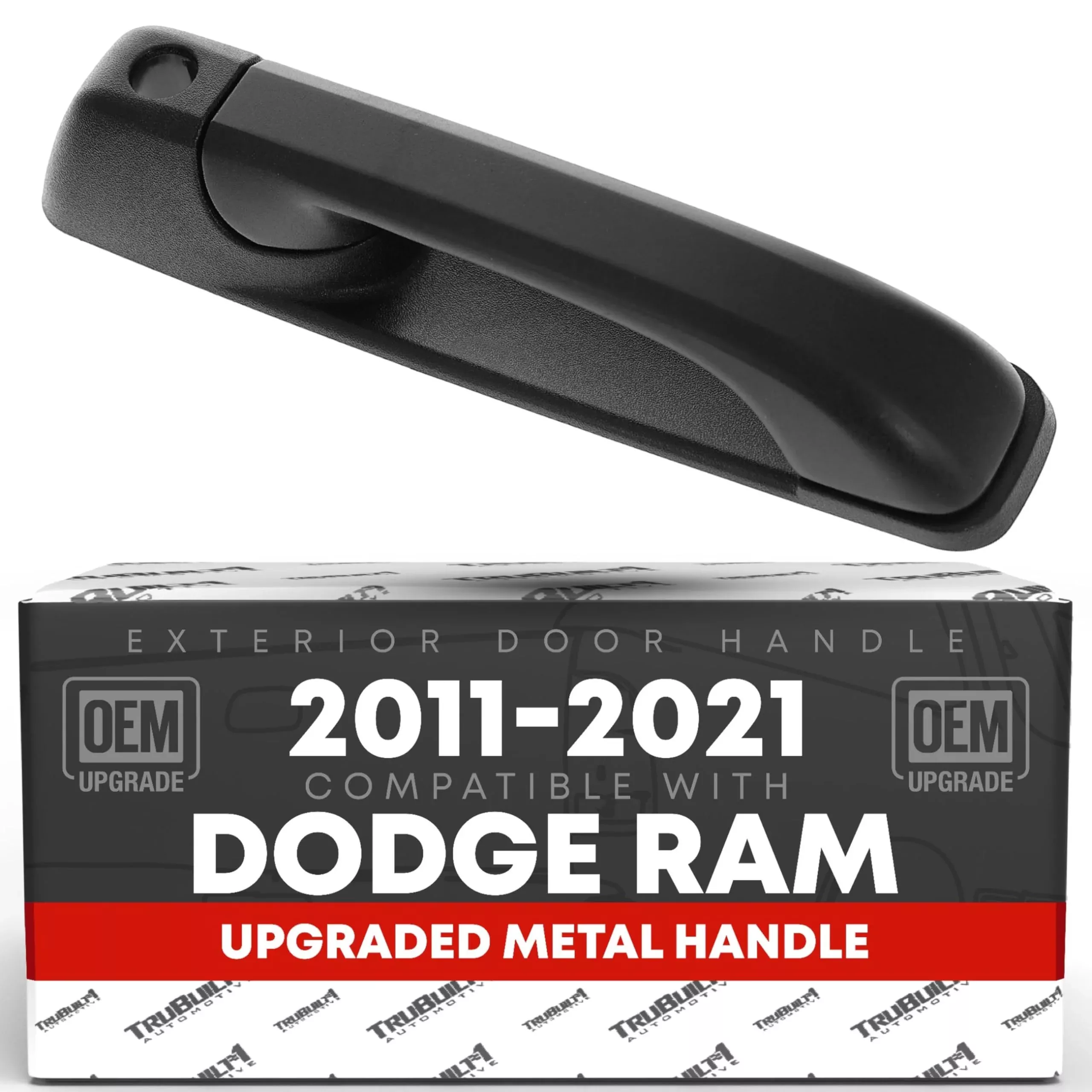 T1A Exterior Front Passenger Door Handle, Upgraded Metal - Compatible with 2011-2021 Dodge Ram 1500, Ram 2500, Ram 3500, Ram 4500, Ram 5500 - Textured Black - OEM 55112384AC- MT, 91011 - Front Passenger Side Handle