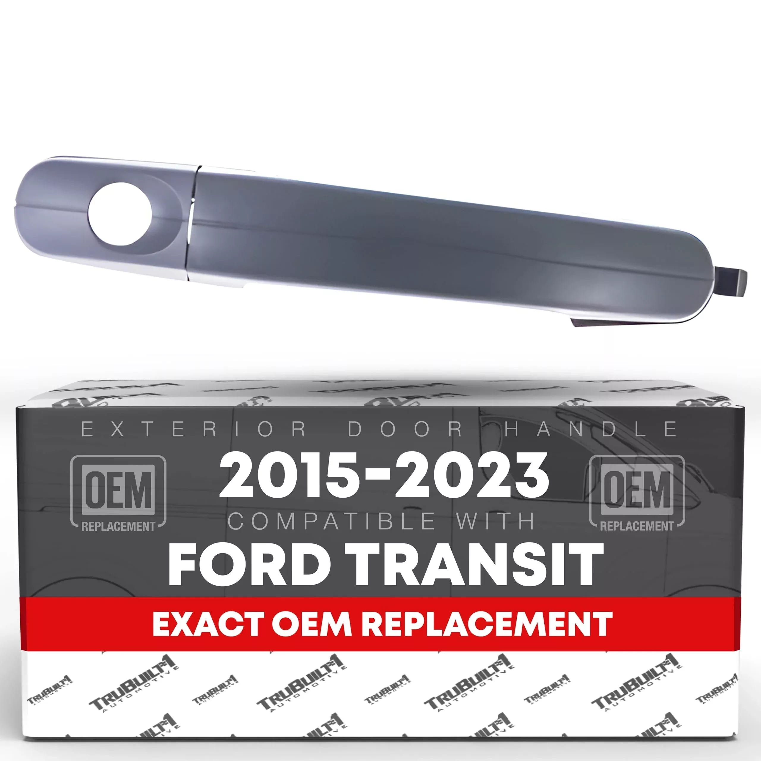 T1A Exterior Hinged + Sliding Passenger Door Handle + Cover Replacement Set - Compatible with 2015-2023 Ford Transit - Textured Black - OEM CV6Z-5422404-DA, CJ5Z-78218A14-C - Exterior Driver Door Handle