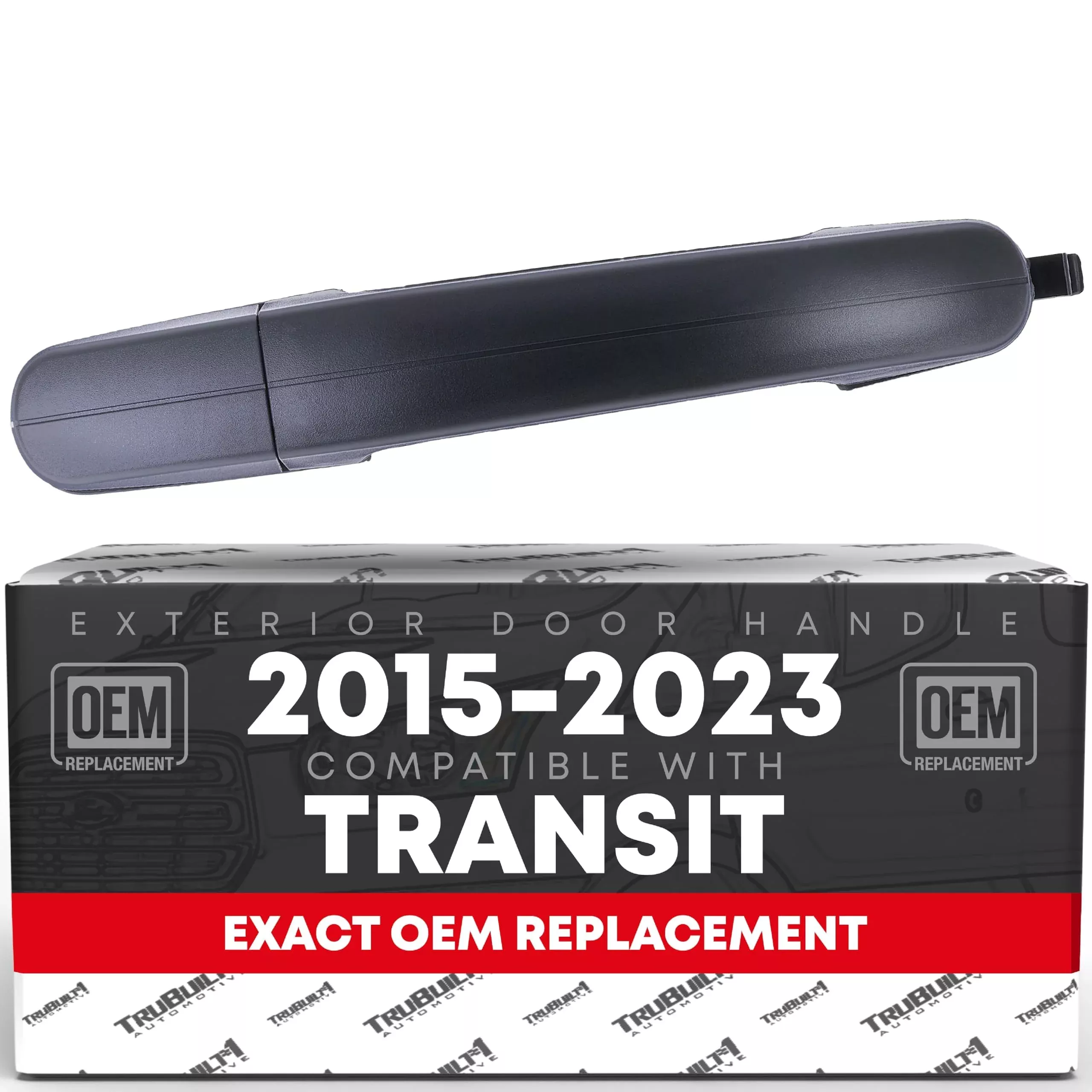 T1A Exterior Rear Passenger Sliding Door Handle Replacement - Compatible with 2015-2023 Ford Transit - Textured Black, Plastic - OEM BK2Z-6126604-A, BK2Z-61218B08-A, 97699 - Exterior Rear Sliding Door Handle