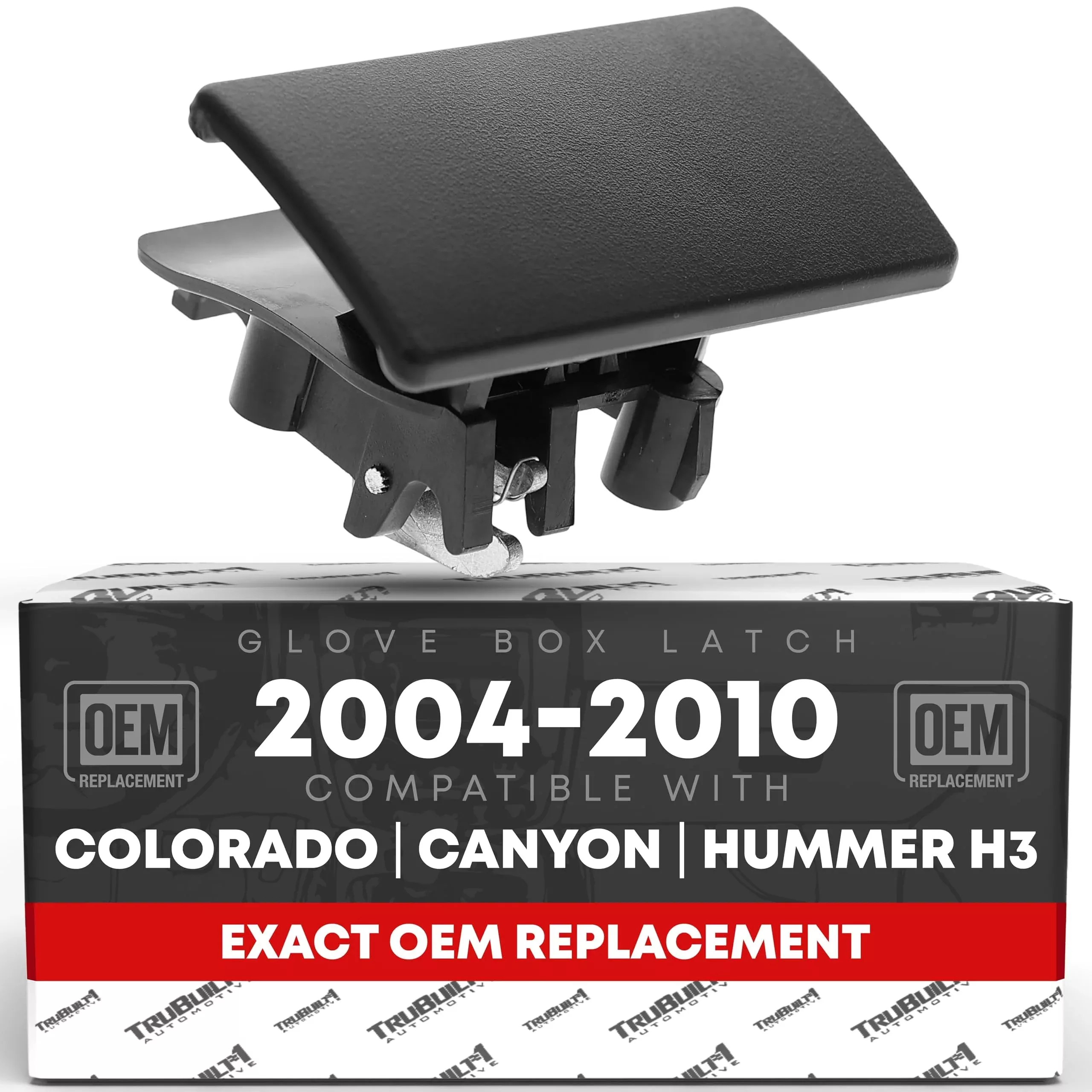 T1A Glove Box Latch Handle Replacement - Compatible with 2004-2012 Chevrolet Colorado; 04-12 GMC Canyon; 06-10 Hummer H3, 09-10 Hummer H3T - Black (Ebony), Plastic - OEM 89042044, 10391626