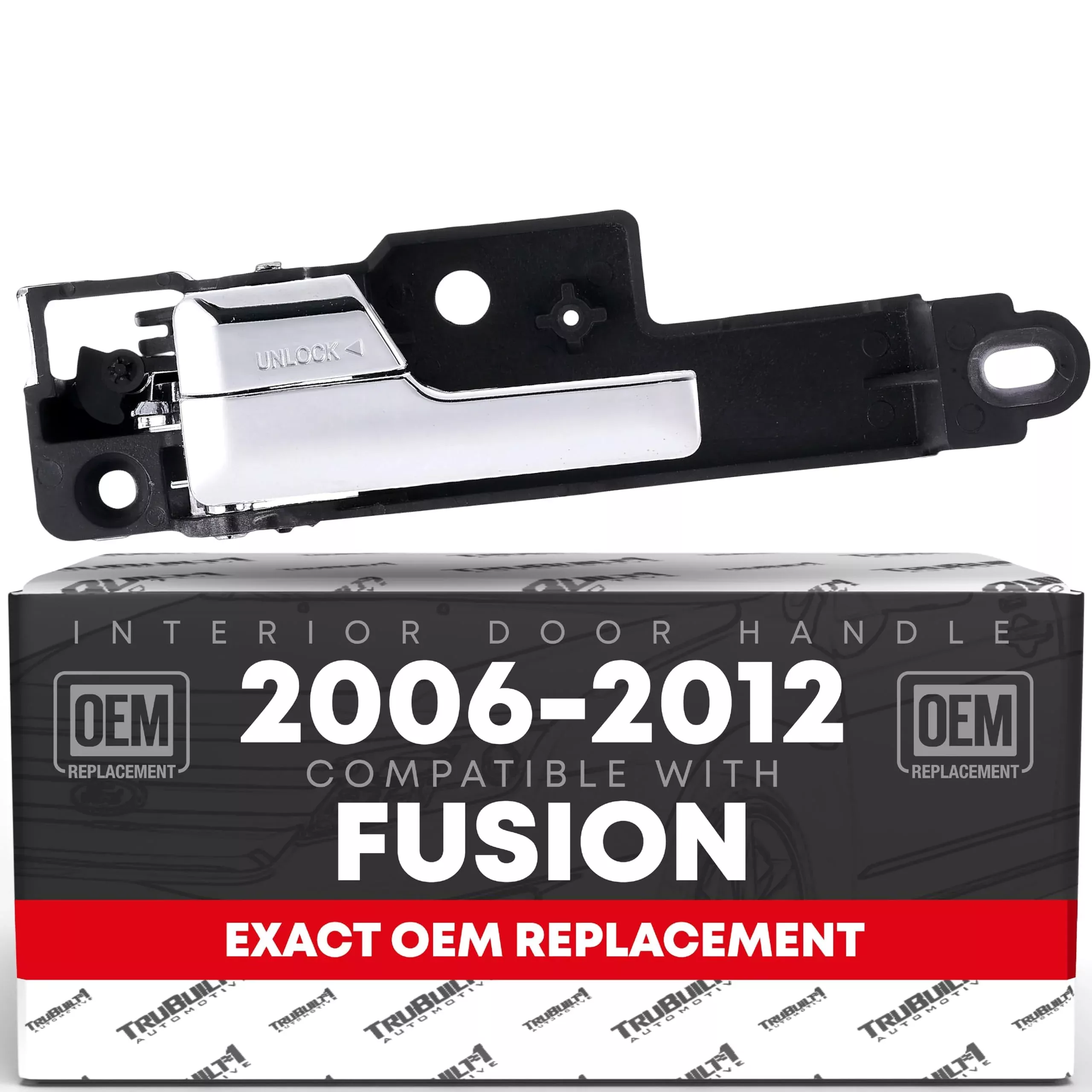 T1A Interior Front Driver Door Handle Replacement - Compatible with 2006-2012 Ford Fusion; 2007-2012 Lincoln MKZ; 2006-2011 Mercury Milan - All Chrome, Metal Handle - OEM 6E5Z-5422601-A, 81702 - Front Driver Handle - Metal