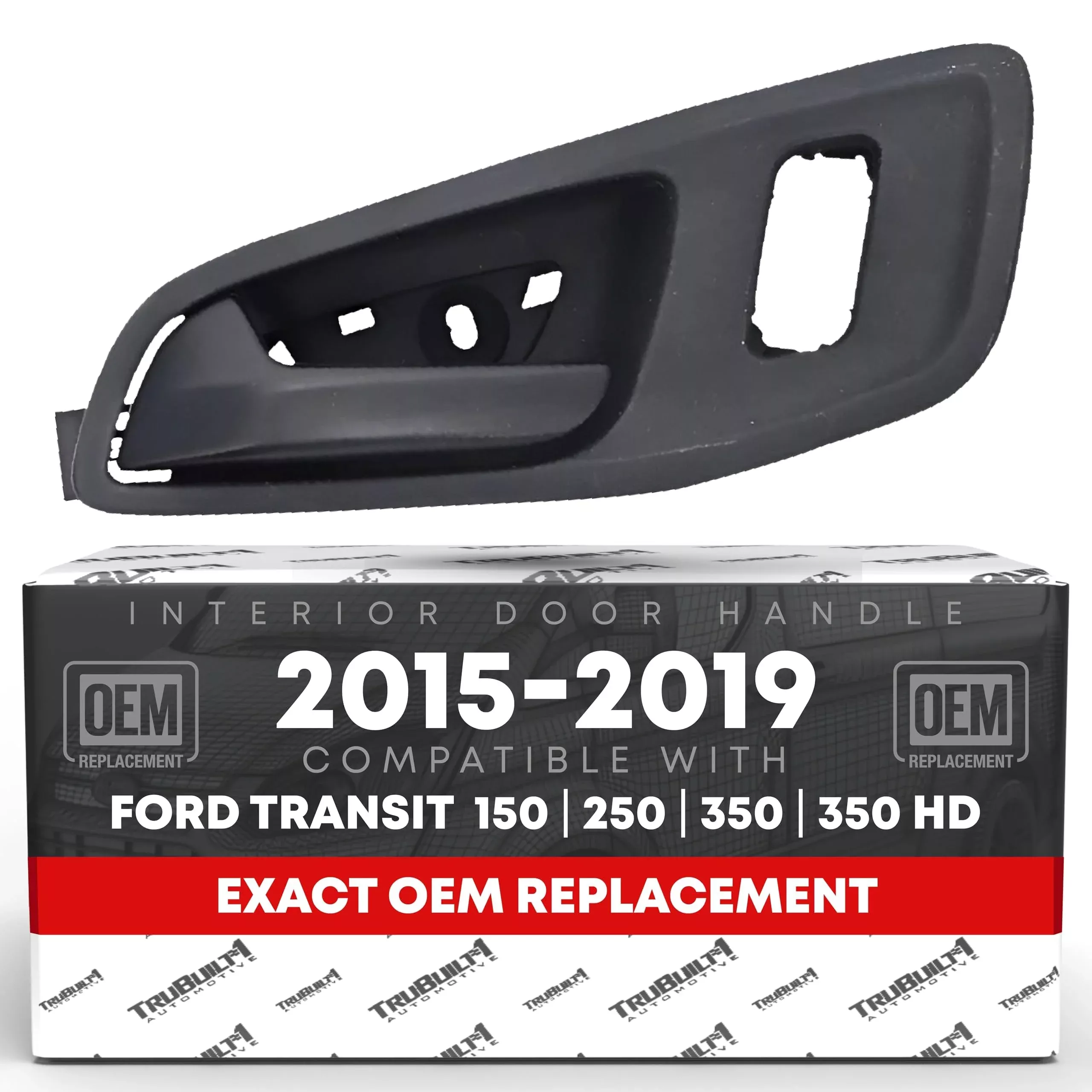 T1A Interior Front Driver Door Handle Replacement - Compatible with 2015-2023 Ford Transit - Textured Black, Plastic - OEM BK2Z-6122601-AA - Interior Driver Door Handle