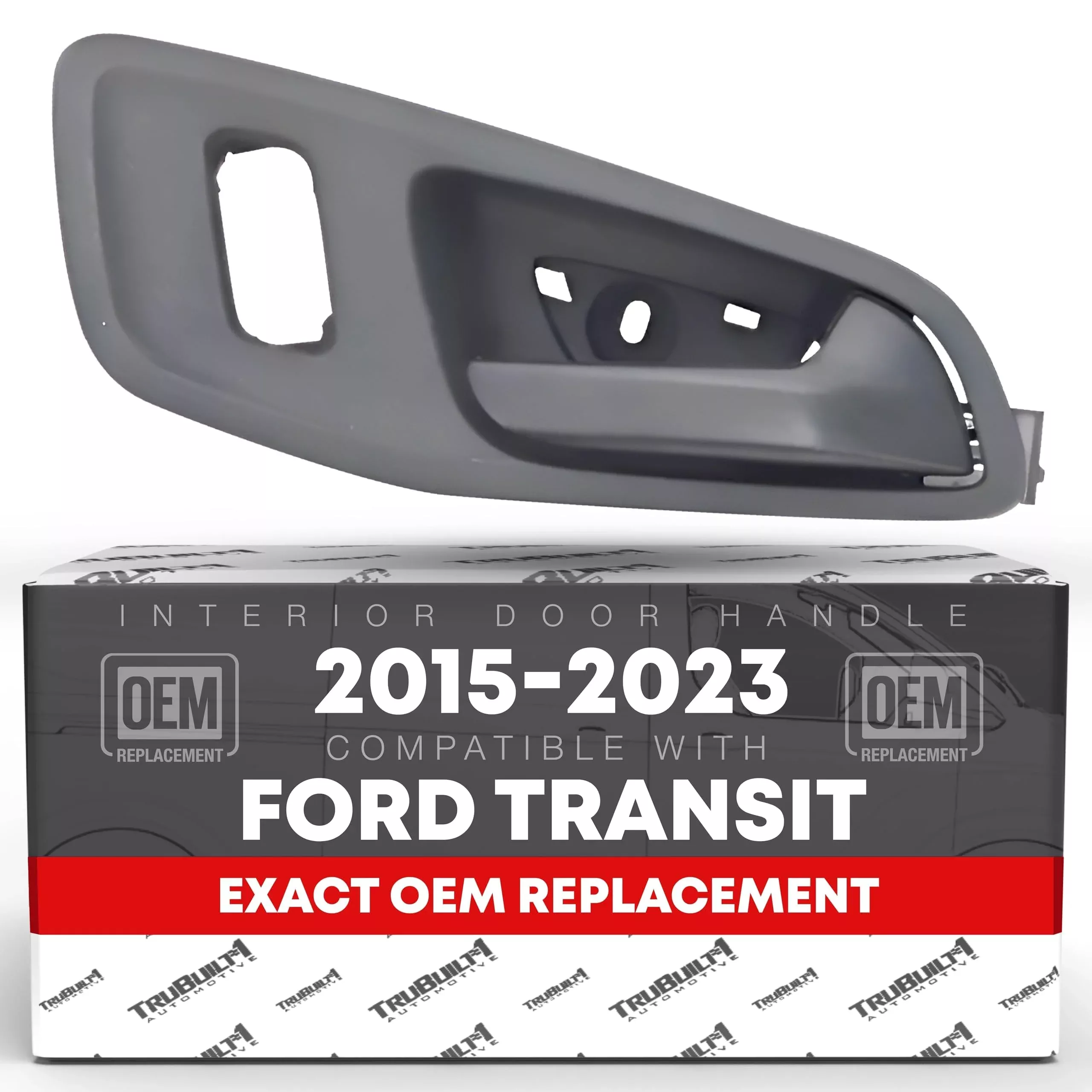 T1A Interior Front Passenger Door Handle Replacement - Compatible with 2015-2023 Ford Transit - Textured Black, Plastic - OEM CK4Z-9946318-A BK2Z-6126680-A - Interior Passenger Door Handle