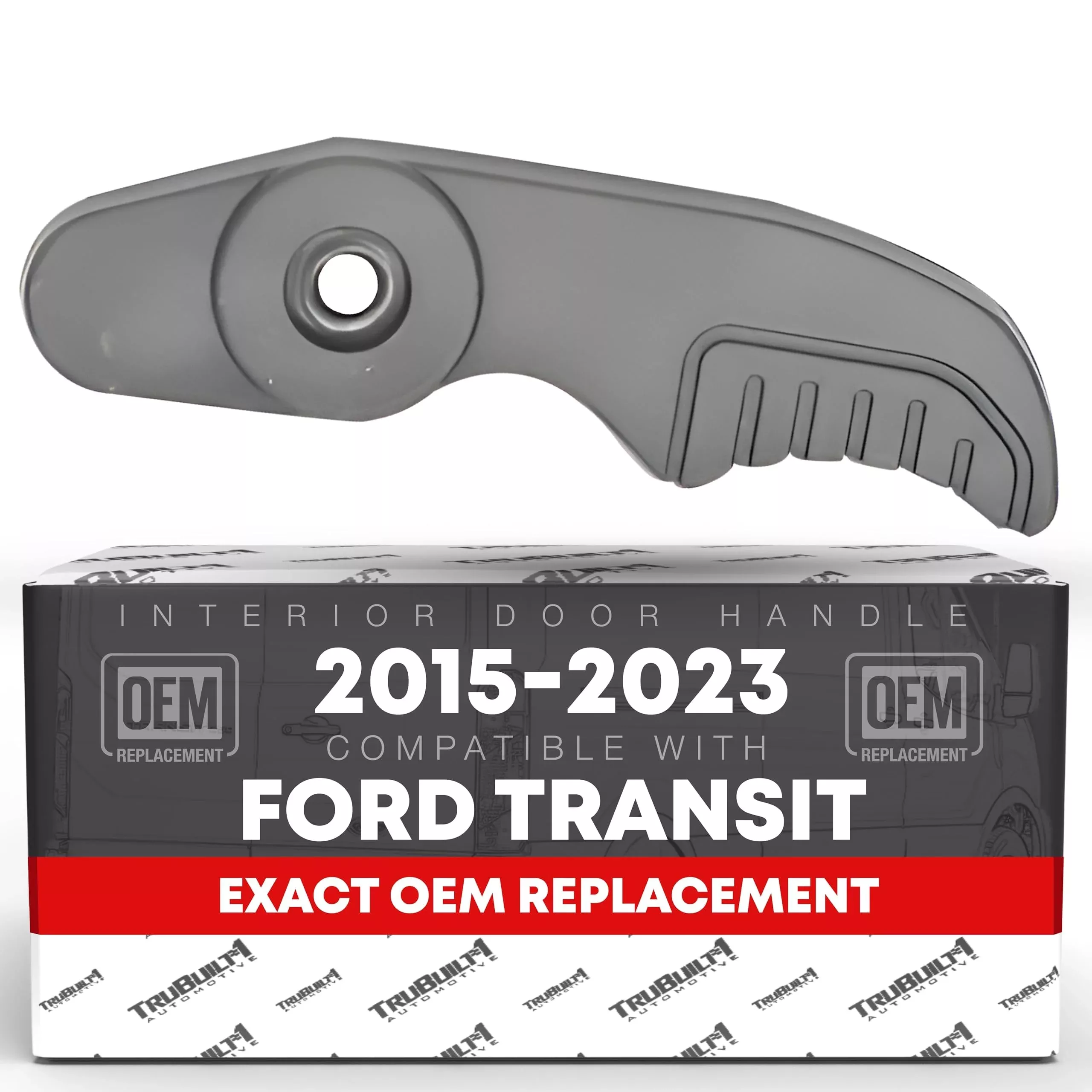 T1A Interior Rear Driver Door Handle, Tailgate Back Door Replacement - Compatible with 2015-2023 Ford Transit - Textured Black, Plastic - OEM CK4Z-9946318-A BK2Z-6126680-A - Interior Hinged Tailgate Door
