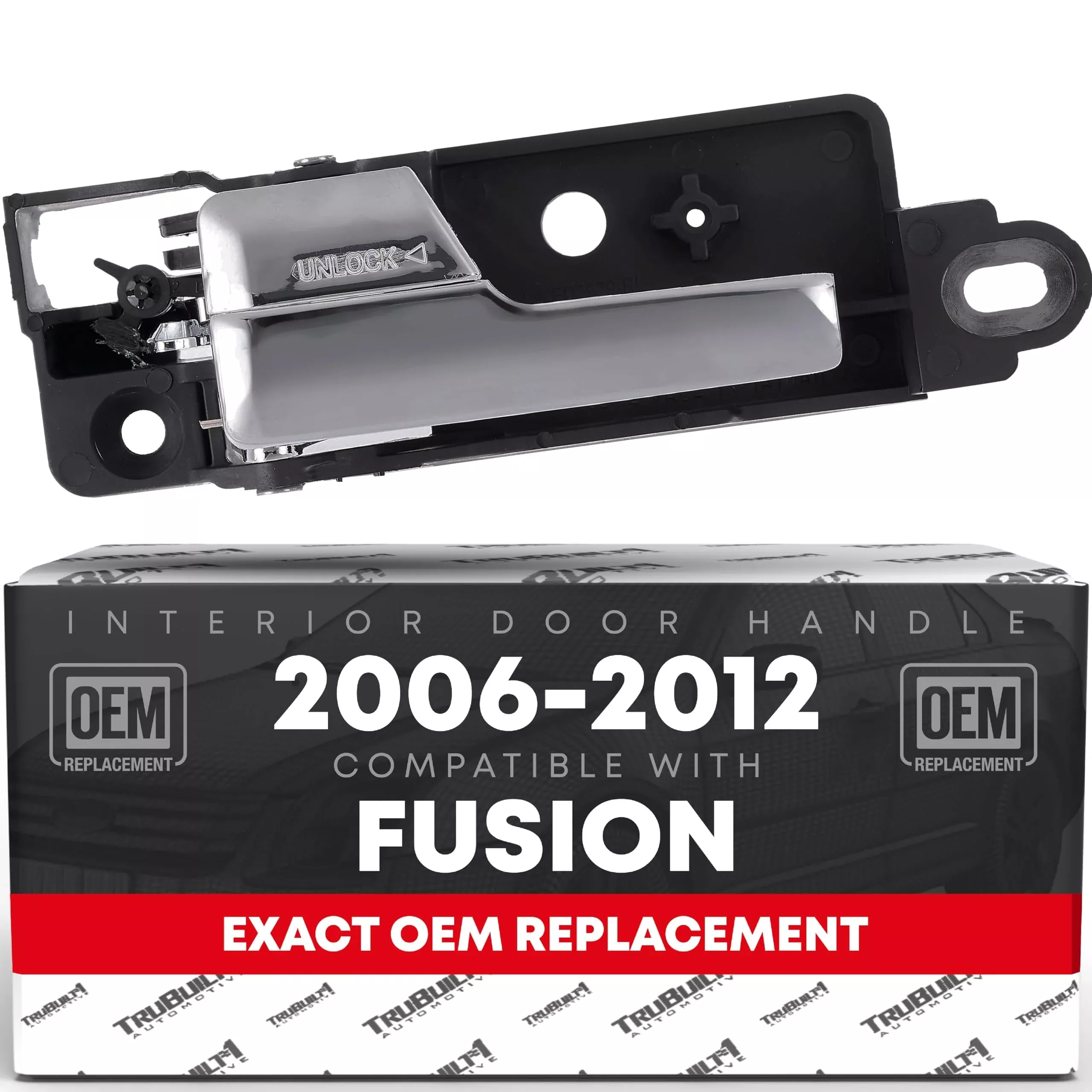 T1A Interior Rear Passenger Door Handle Replacement, Upgraded Metal - Compatible with 2006-2012 Ford Fusion; 06-12 Lincoln MKZ; 06-11 Mercury Milan - All Chrome - OEM BE5Z-5422601-A, 81704 - Rear Driver Handle - Metal