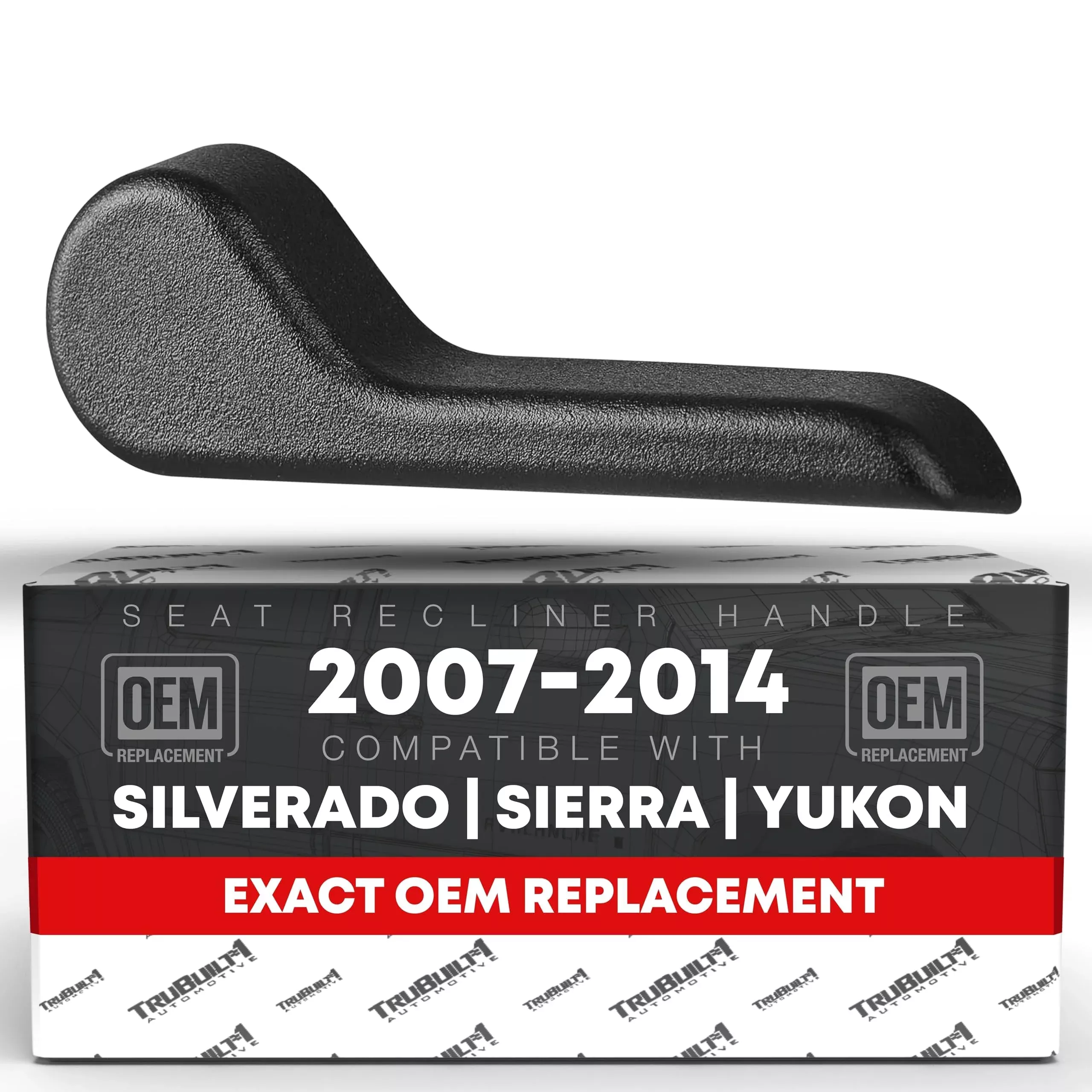 T1A Seat Recliner Handle, Front/Rear Right - Compatible with 2007-2013 Chevrolet Avalanche, 08-13 Silverado, 07-14 Suburban; 08-13 GMC Sierra, 07-14 Yukon XL - Textured Black - OEM 15232598, 97710 - Passenger Recliner Handle