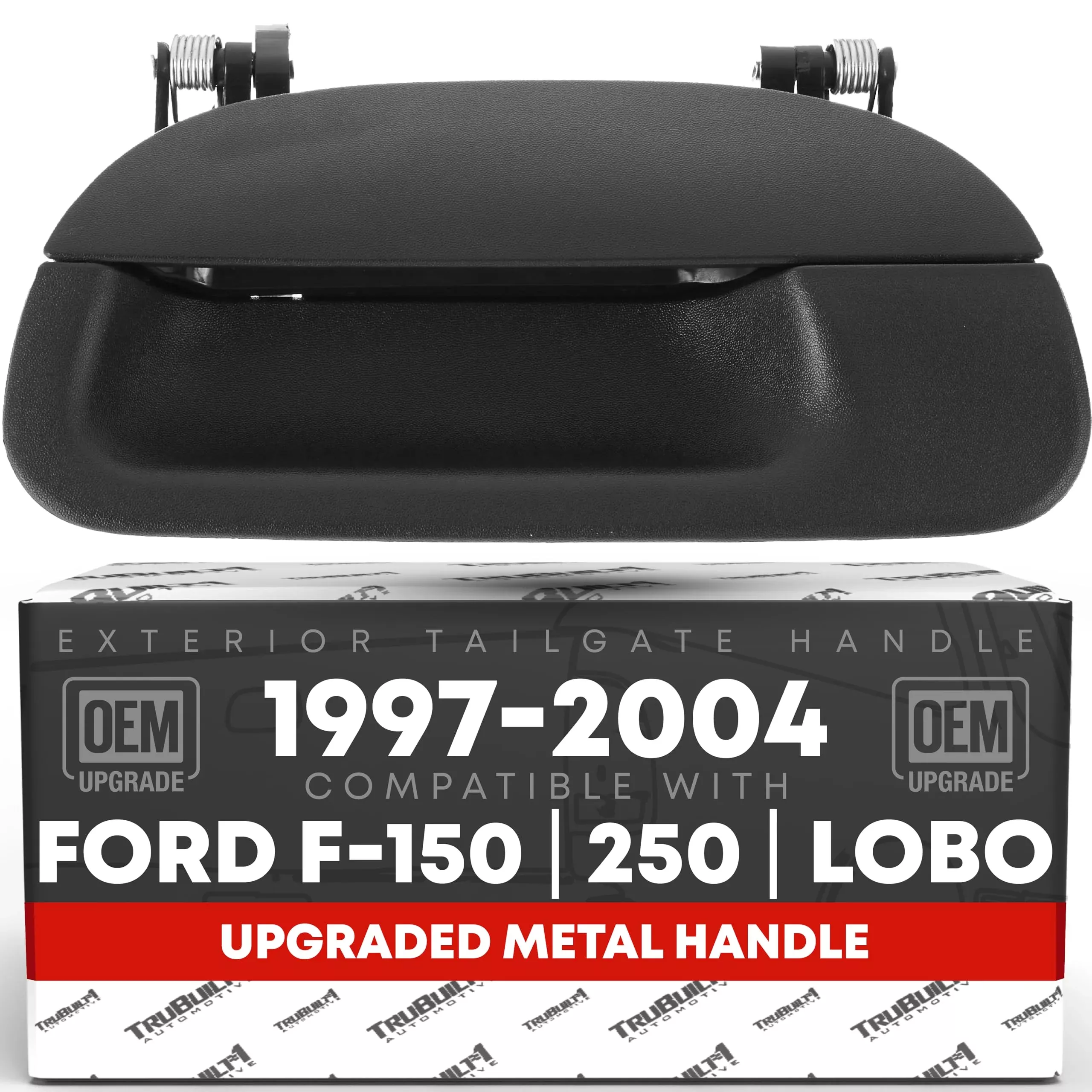 T1A Tailgate Handle Assembly Replacement, Upgraded Metal - Compatible with 1997-2003 Ford F-150, 97-99 Ford F-250, 98-03 Ford Lobo - Textured Black - OEM F85Z-9943400-AAA-MT, 1L3Z9943400BAA, 77726