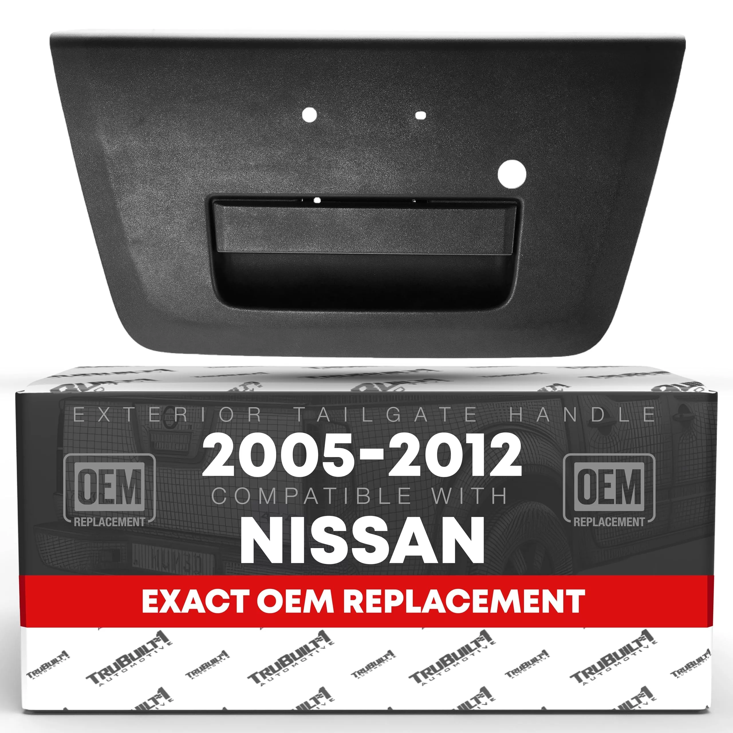 T1A Tailgate Handle Assembly Replacement w/Keyhole - Compatible with 2005-2012 Nissan Frontier, 09-15 Nissan NP300 - Textured Black - OEM 90606-EA810, 81576