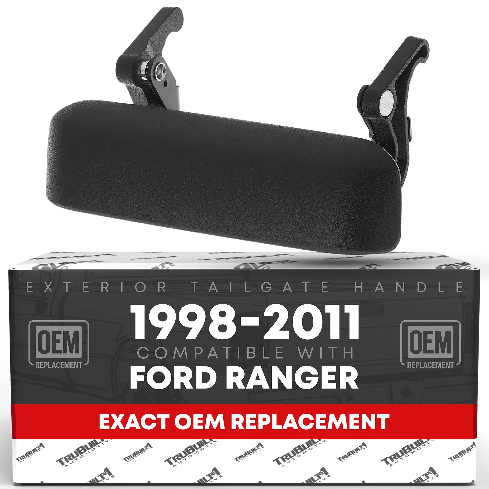 T1A Tailgate Handle - Compatible with 1998-2011 Ford Ranger - Textured Black - OEM 1L5Z9943400AAA, 1L5Z-9943400-AAA, 1L5Z 9943400-AAATEX, 77872, FO1915109 - Plastic Tailgate Handle