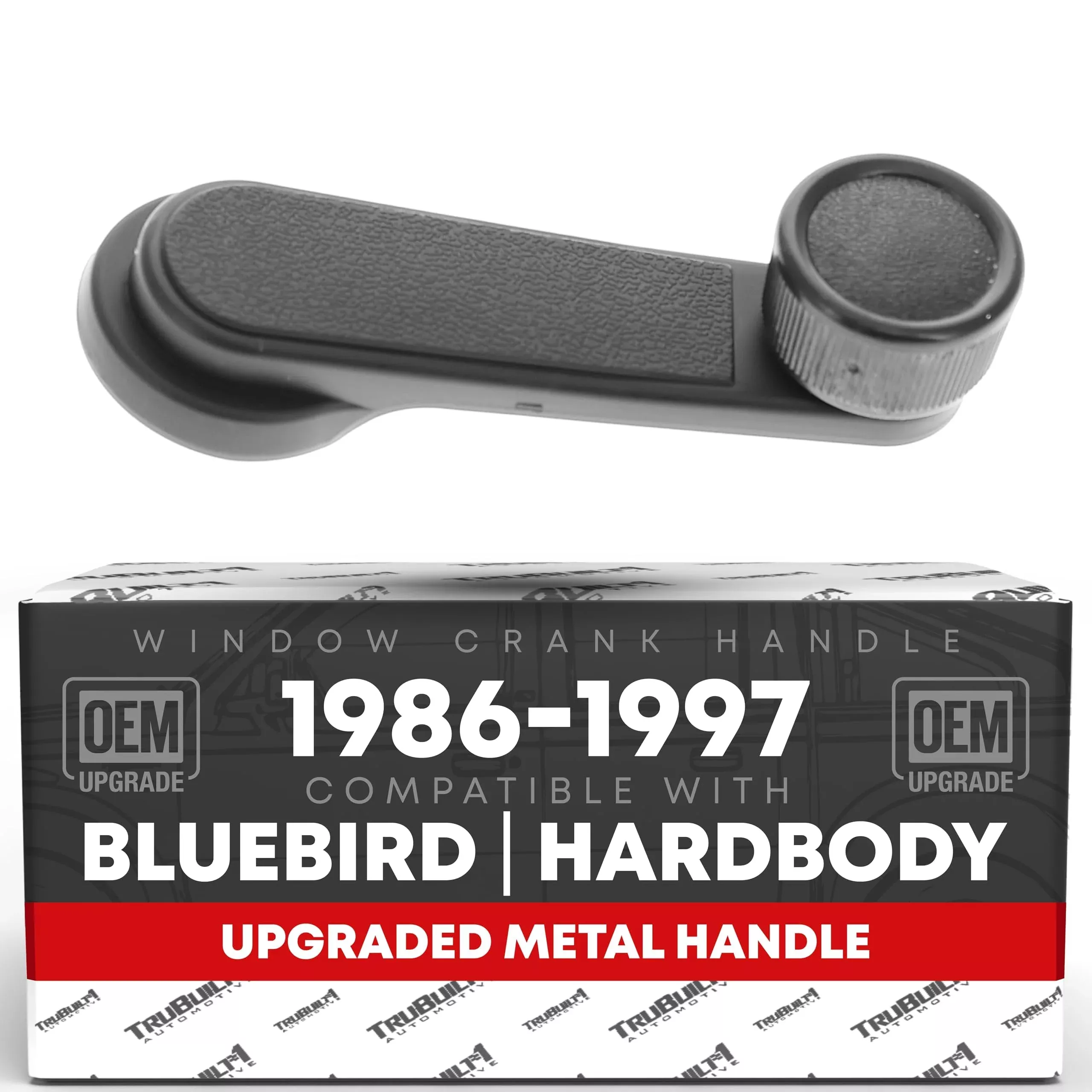 T1A Window Crank Handle Upgraded Metal, Driver/Passenger Side - Compatible with 1986-1997 Nissan Bluebird, 86-97 Nissan Hardbody - Black - OEM 80760-01G20, 8076051S00