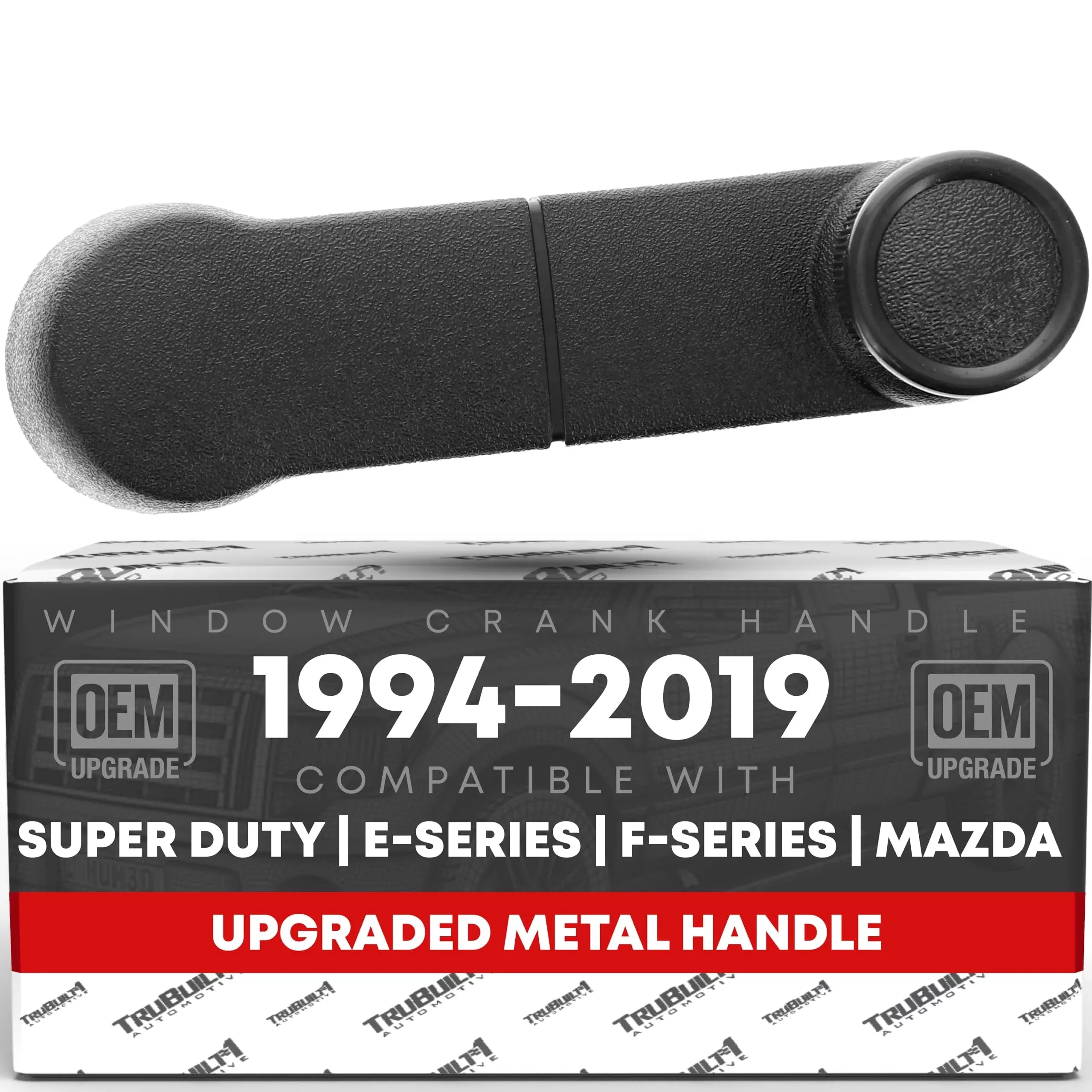 T1A Window Crank Handle Upgraded Metal, Left/Right - Compatible with 1993-2011 Ford Ranger, 97-16 F-Series, 09-19 E-Series; 94-16 Mazda B-Series - Black - OEM F37Z-1023342-A-MT, 012-1230-12, 767MX