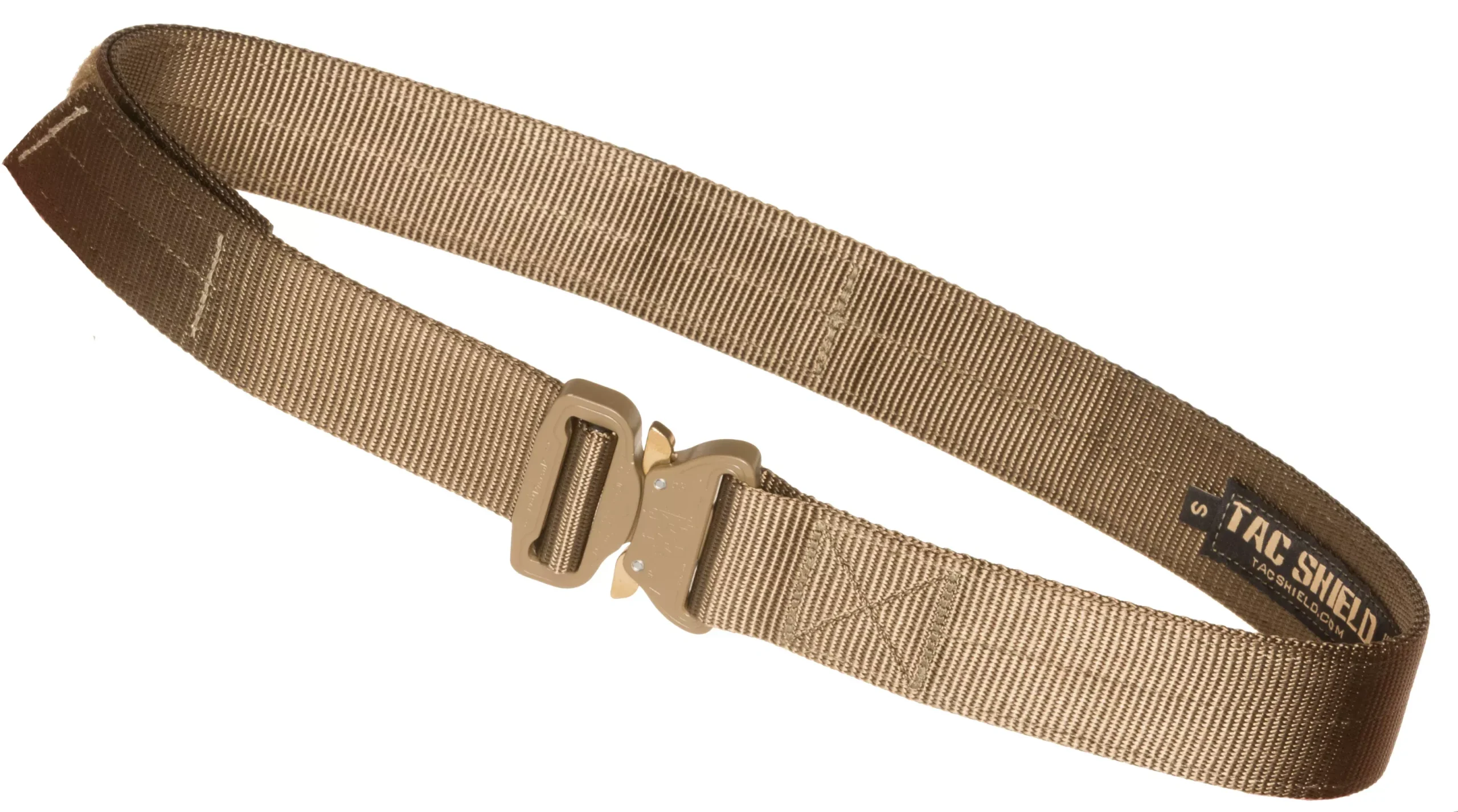 Tacshield T303-LGCY Tactical Gun Belt w/ Cobra Buckle 38"-42" Webbing Coyote Large 1.75" Wide""