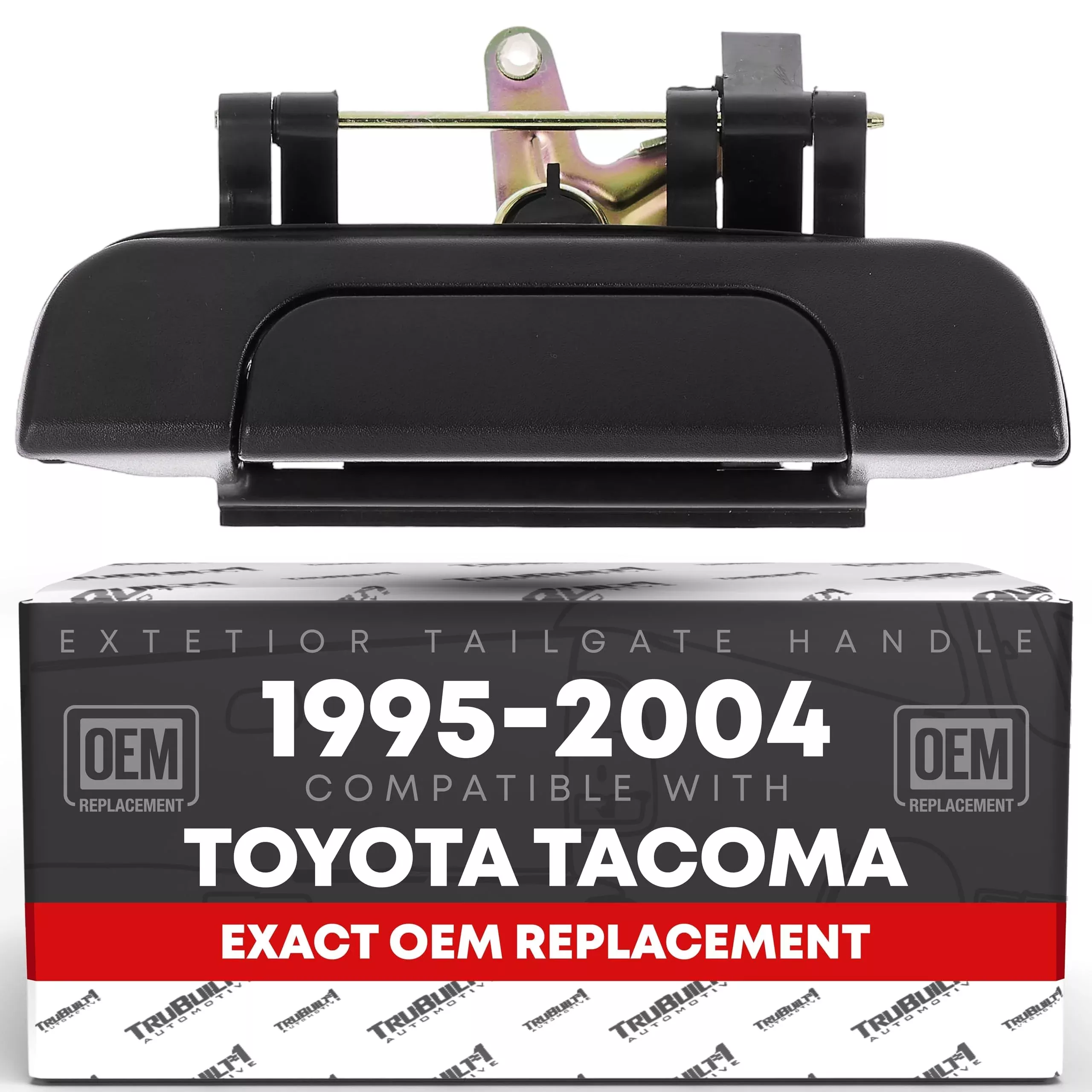 Tailgate Handle Assembly Replacement - Compatible with 1995-2004 Toyota Tacoma - Liftgate Latch Assembly, Textured Black - Plastic - OEM 69090-35010, TO1915102, 79605 - Tailgate Handle (Plastic)
