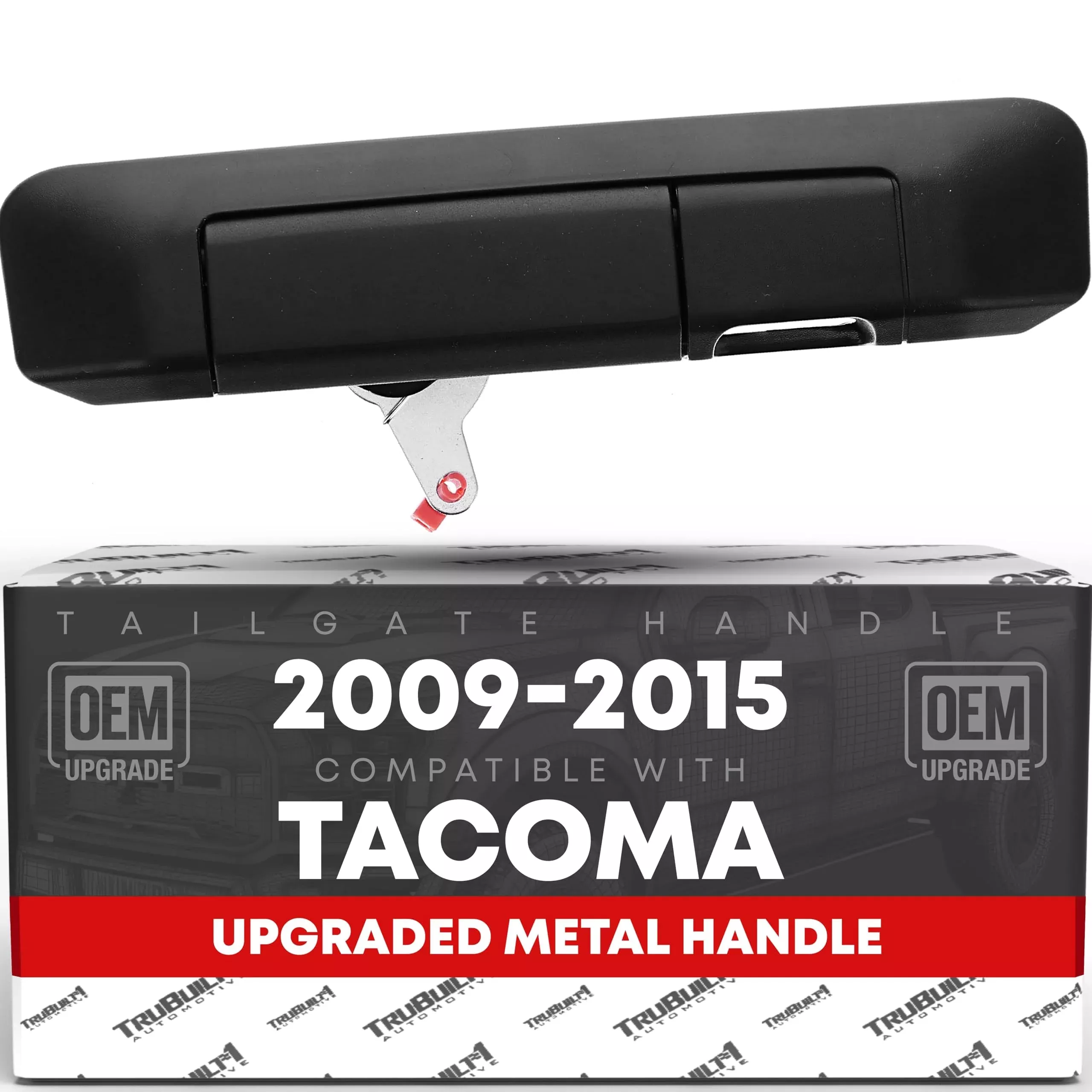 Tailgate Handle Assembly Replacement, Upgraded Metal - Compatible with 2009-2015 Toyota Tacoma - Exterior Rear Latch, All Chrome w/Camera Hole - OEM 69090-04020, 88188 - Chrome Tailgate Handle