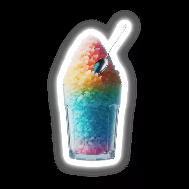 Tall Glass of Colorful Shaved Ice