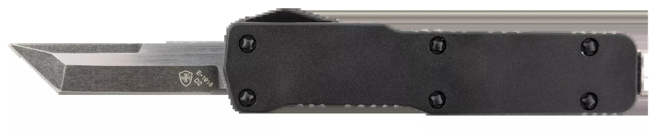 Templar Knife CABR221 Premium Lightweight Micro 1.85" OTF Tanto Plain Black Oxide Stonewashed Powdered D2 Steel Blade/3.50" Black Rubber/Aluminum Handle Features California Legal