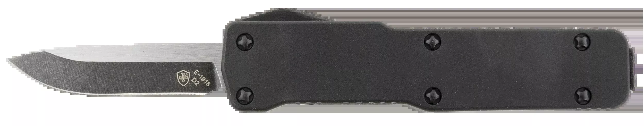 Templar Knife CABR321 Premium Lightweight Micro 1.85" OTF Drop Point Plain Black Oxide Stonewashed Powdered D2 Steel Blade/3.50" Black Rubber/Aluminum Handle Features California Legal