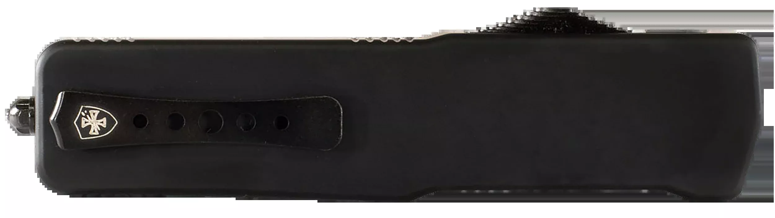 Templar Knife MABR321 Premium Lightweight Slim 3.16" OTF Drop Point Plain Black Oxide Stonewashed Powdered D2 Steel Blade/4.93" Black Rubber/Aluminum Handle
