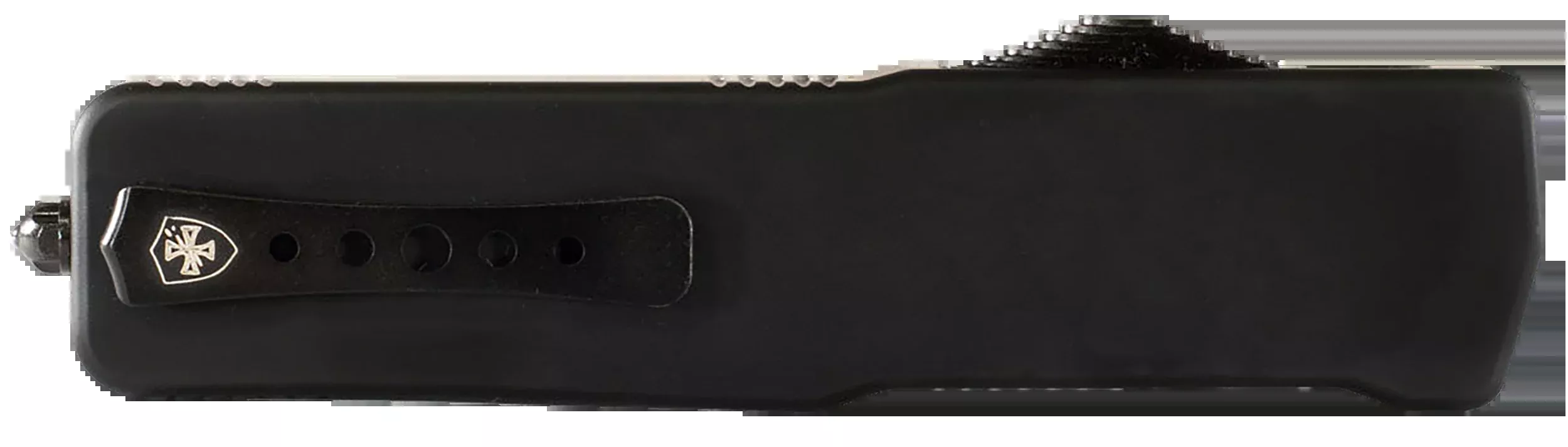 Templar Knife MZBR121 Premium Weighted Slim 3.16" OTF Dagger Plain Black Oxide Stonewashed Powdered D2 Steel Blade/4.93" Black Rubber/Aluminum Zinc Alloy Handle