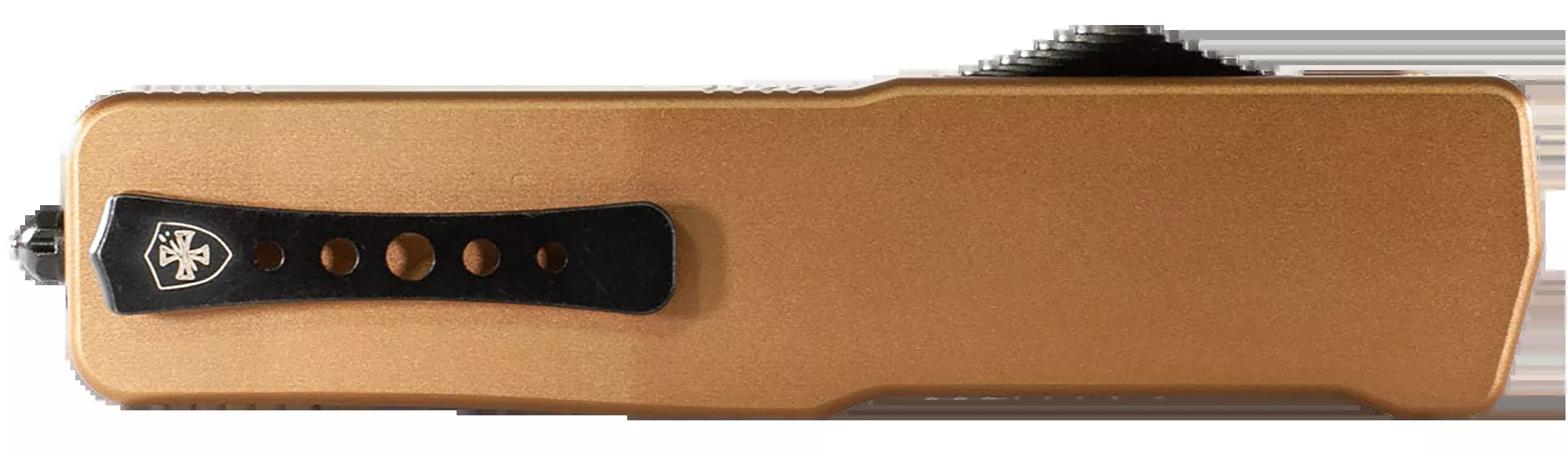 Templar Knife SAAB321 Premium Lightweight Small 3" OTF Drop Point Plain Black Oxide Stonewashed Powdered D2 Steel Blade/4.50" Bronze Anodized Aluminum Handle