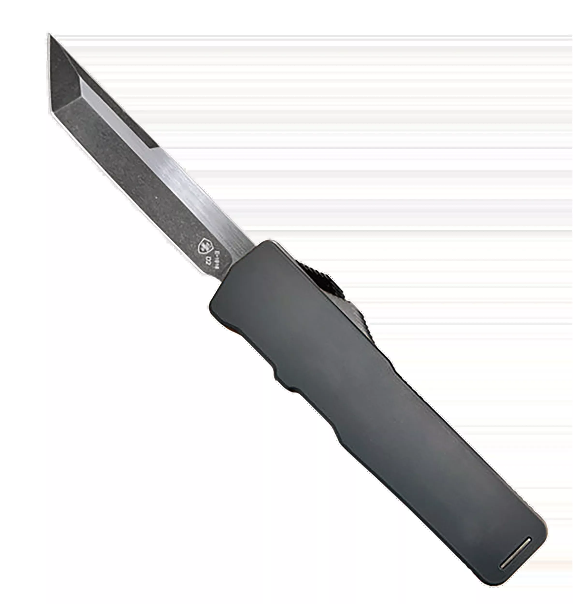 Templar Knife XMBR221 ExcaliburSlim 3.25" OTF Tanto Plain Black Oxide Stonewashed Powder Coated D2 Steel Blade/5" Black Aluminum/Rubber Handle Includes Pocket Clip