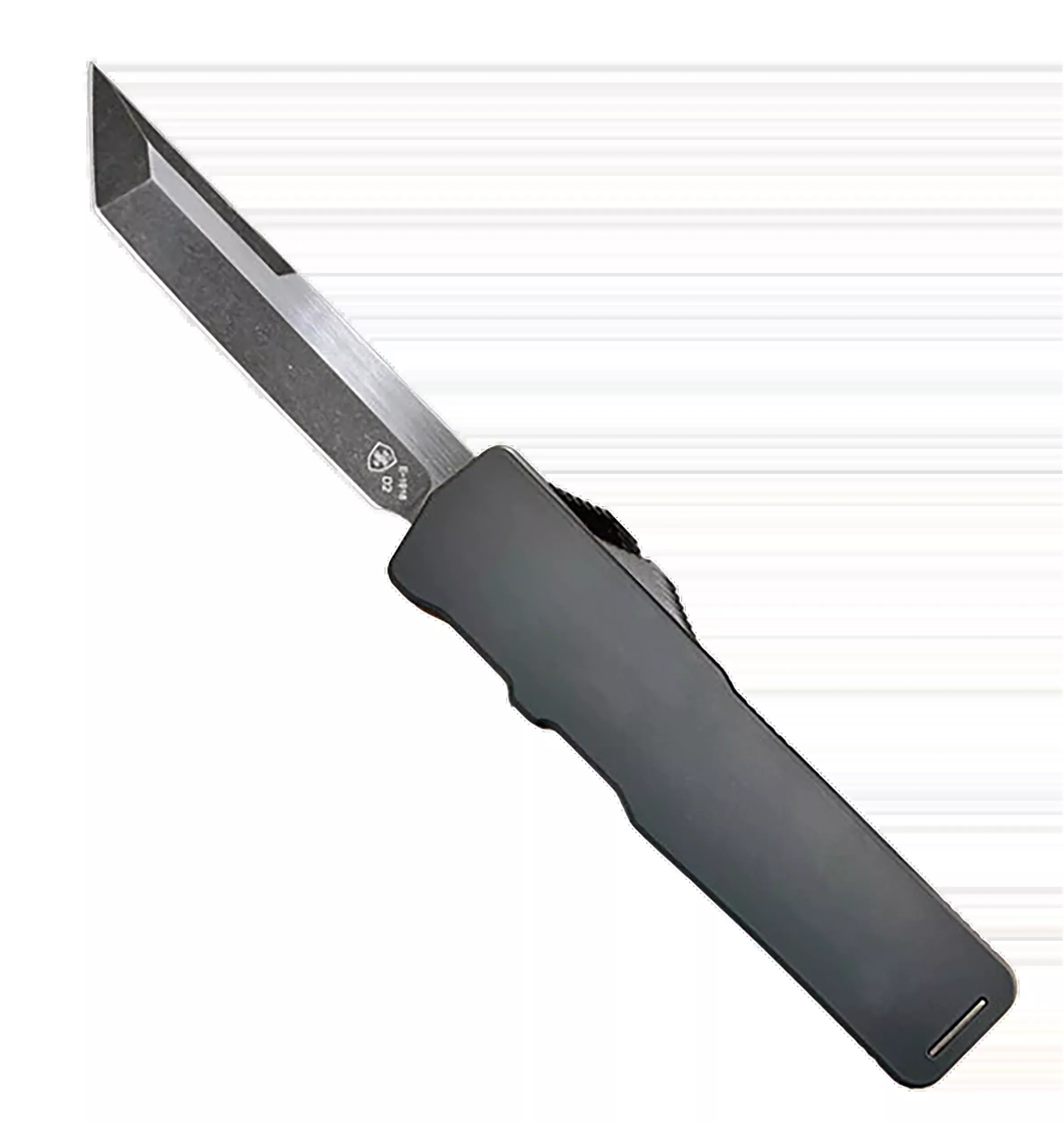 Templar Knife XSBR221 ExcaliburSmall 3" OTF Tanto Plain Black Oxide Stonewashed Powder Coated D2 Steel Blade/4.50" Black Aluminum/Rubber Handle Includes Pocket Clip
