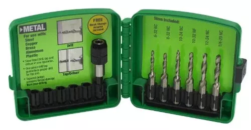 TEMPO Greenlee DTAPKIT 6-32 to 1/4-20 Combination Drill and Tap Set, 6-Piece