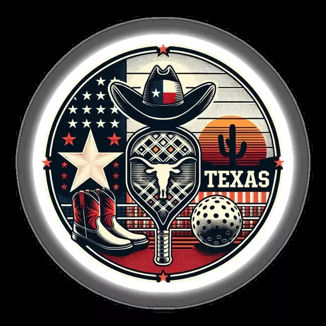 Texas Pickleball Theme Boots, Cactus, Star, Cowboy Hat
